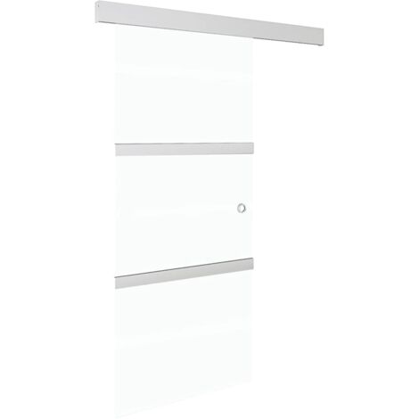 Sliding Door ESG Glass and Aluminium 90x212 cm Silver vidaXL