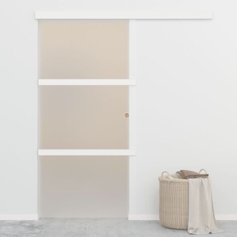 Sliding Door with Soft Stops ESG Glass and Aluminium 90x205 cm vidaXL