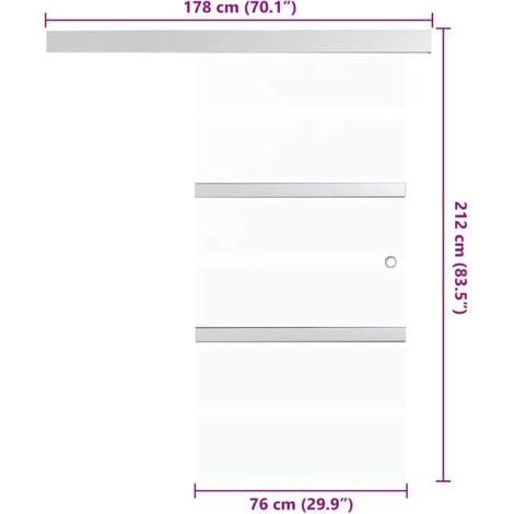 Sliding Door Esg Glass And Aluminium X Cm Silver Vidaxl