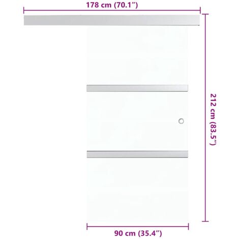 Sliding Door ESG Glass and Aluminium 90x205 cm Silver vidaXL