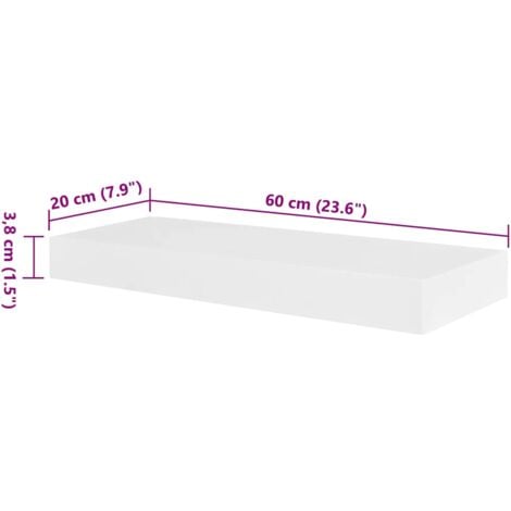 Floating Wall Display Shelves Book/DVD Storage White MDF 2 pcs vidaXL