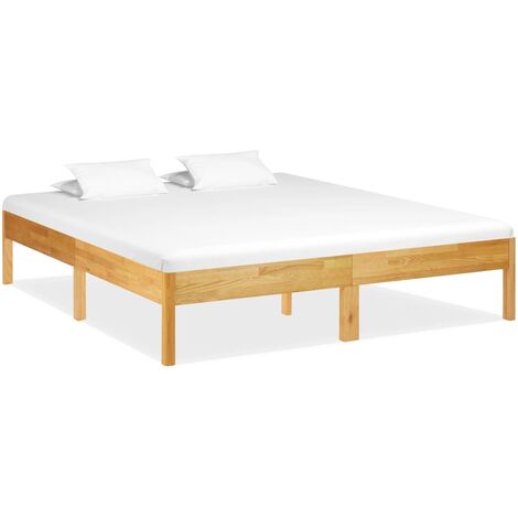 vidaXL Bed Frame Solid Oak Wood 180x200 cm - Brown