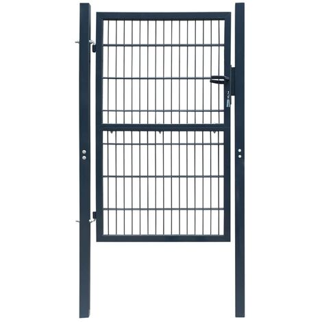 2D Fence Gate (Single) Anthracite Grey 106 x 170 cm vidaXL