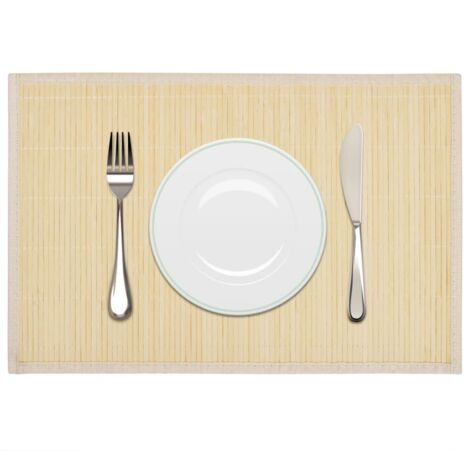 6 Bamboo Placemats 30 x 45 cm Natural vidaXL