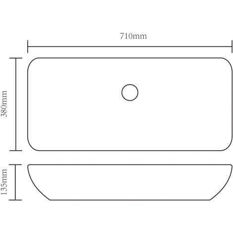 Ceramic Bathroom Sink Basin Black Rectangular vidaXL