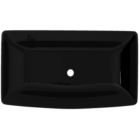 Ceramic Bathroom Sink Basin Black Rectangular vidaXL