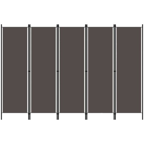 5-Panel Room Divider Anthracite 250x180 cm vidaXL