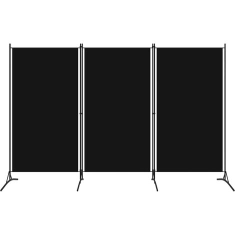 3-Panel Room Divider Black 260x180 cm vidaXL