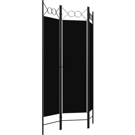 3-Panel Room Divider Black 120x180 cm vidaXL