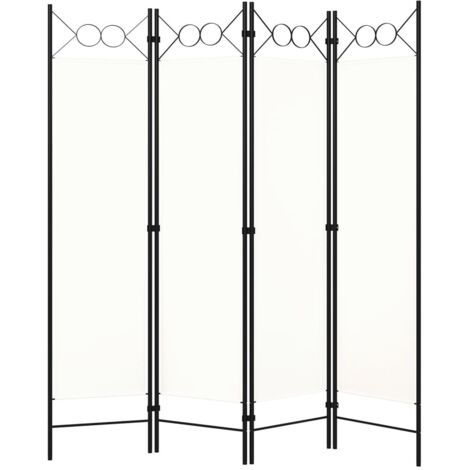 4-Panel Room Divider White 160x180 cm vidaXL