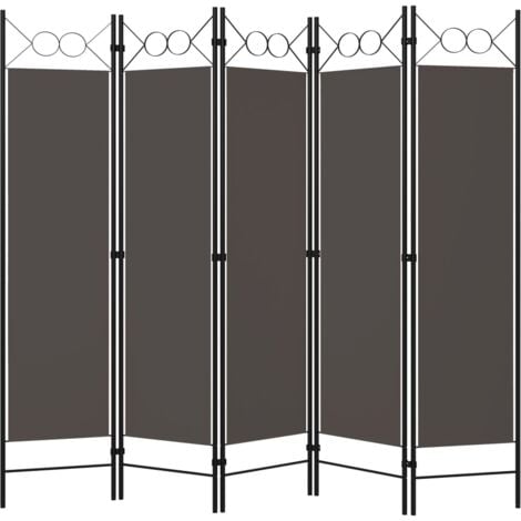5-Panel Room Divider Anthracite 200x180 cm vidaXL