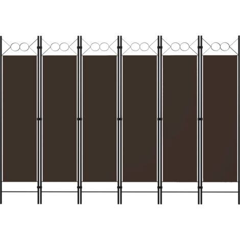 6-Panel Room Divider Brown 240x180 cm vidaXL