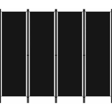 4-Panel Room Divider Black 200x180 cm vidaXL