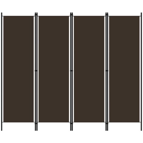 4-Panel Room Divider Brown 200x180 cm vidaXL