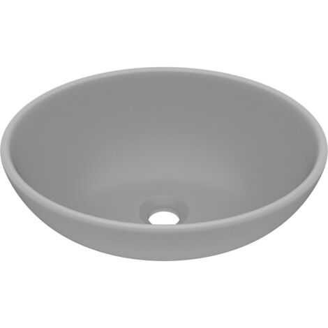Luxury Basin Oval-shaped Matt Light Grey 40x33 cm Ceramic vidaXL