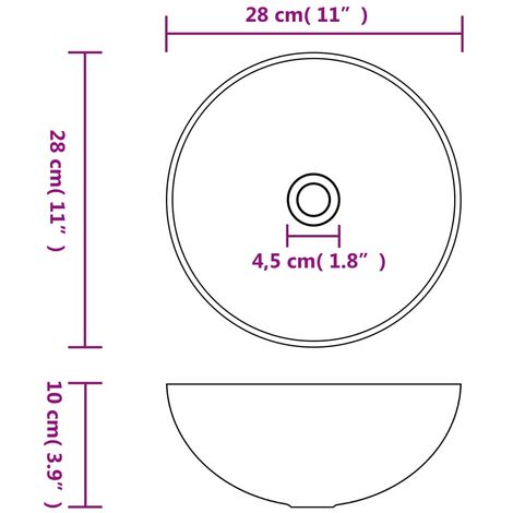Bathroom Sink Ceramic Matt Black Round vidaXL