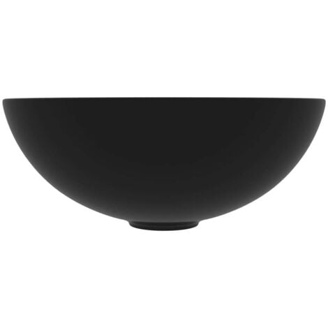 Bathroom Sink Ceramic Matt Black Round vidaXL