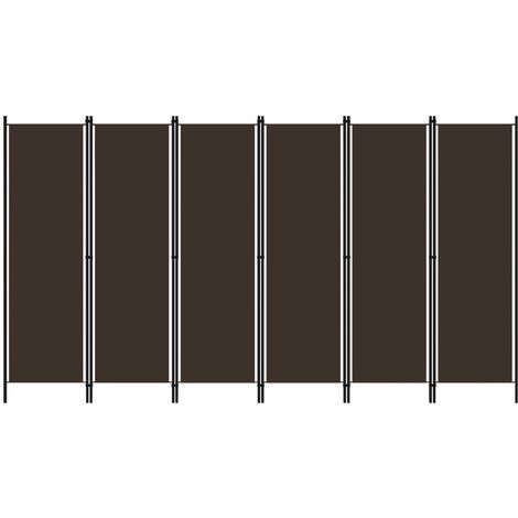 6-Panel Room Divider Brown 300x180 cm vidaXL