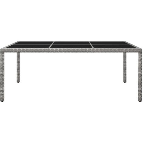 Outdoor Dining Table Grey 200x150x74 cm Poly Rattan vidaXL