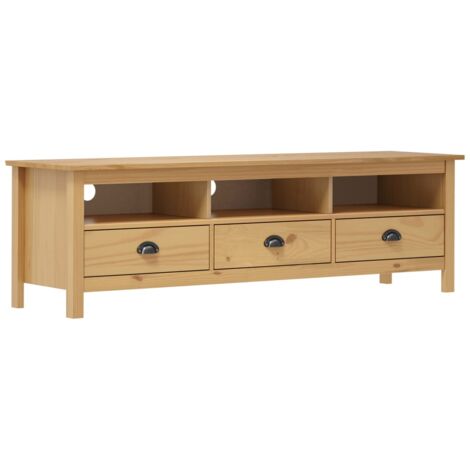 TV Cabinet Hill Honey Brown 158x40x47 cm Solid Pine Wood vidaXL (1/4)