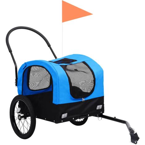 2-in-1 Pet Bike Trailer & Jogging Stroller Blue and Black vidaXL