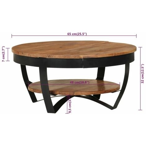 Coffee Table 65x65x32 cm Solid Acacia Wood vidaXL