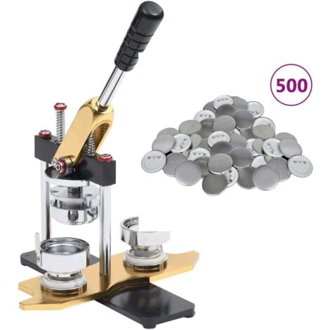 Badge Maker with 500 pcs Pinback Button Parts 44mm Rotate Punch vidaXL