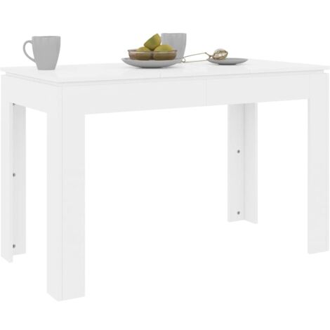Dining Table High Gloss White 120x60x76 cm Engineered Wood vidaXL