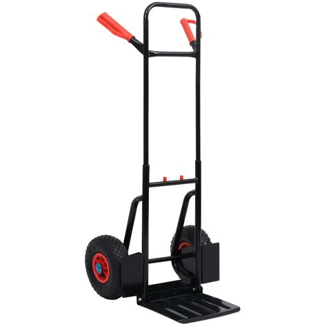 Telescopic Hand Trolley 200 kg Black and Red vidaXL (1/5)