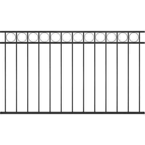 Fence Panel Steel 1.7x0.8 m Black vidaXL