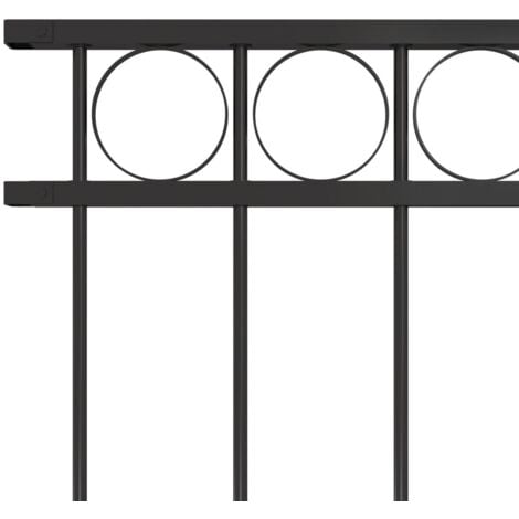 Fence Panel Steel 1.7x1.2 m Black vidaXL