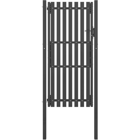 Garden Fence Gate Steel 1x2.5 m Anthracite vidaXL