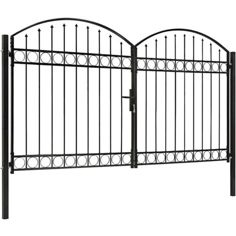 Fence Gate ASSEN Double Door with Arched Top Steel 300x200 cm vidaXL