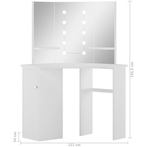 White dressing deals table corner