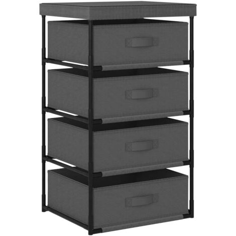 Storage Rack with 4 Fabric Baskets Steel Grey vidaXL (1/5)