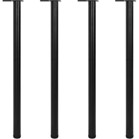 4 Height Adjustable Table Legs Black 1100 mm vidaXL