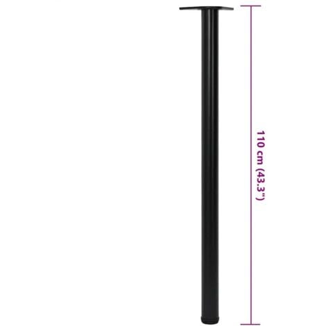 4 Height Adjustable Table Legs Black 1100 mm vidaXL