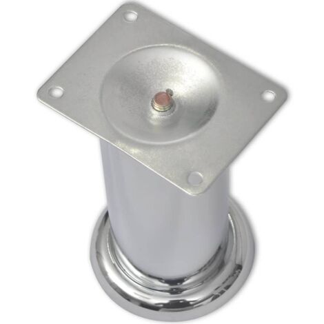 4 Round Sofa Legs Chrome 120 mm vidaXL