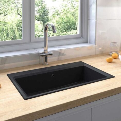 Kitchen Sink Black 790x500x193 mm Granite vidaXL