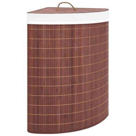 Bamboo Corner Laundry Basket Brown 60 L vidaXL