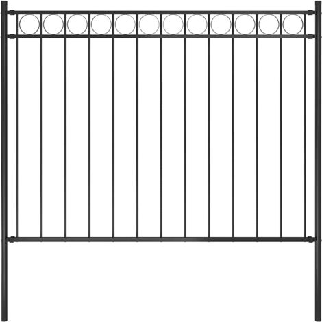 Garden Fence Steel 1.81x1 m Black vidaXL