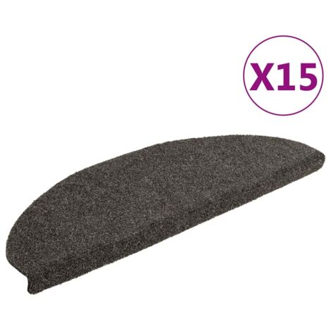 Stair Mats Self-adhesive 15 pcs 65x21x4 cm Anthracite Half Round Large vidaXL