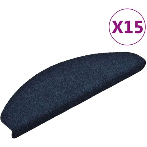 Stair Mats Self-adhesive 15 pcs 65x21x4 cm Navy Half Round Large vidaXL