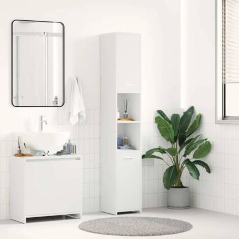 Bathroom Cabinet White 30x30x183.5 cm Engineered Wood vidaXL