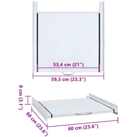 Washing Machine Stacking Kit with Pull-Out Shelf vidaXL