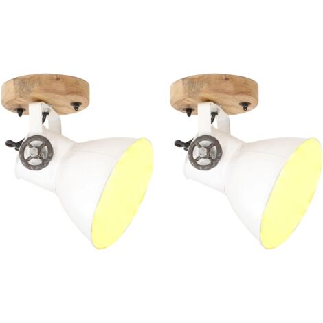 Industrial Wall/Ceiling Lamps 2 pcs White 20x25 cm E27 vidaXL