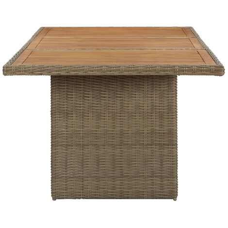 Garden Dining Table Brown 200x100x74 cm Poly Rattan vidaXL