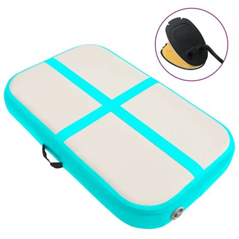 Inflatable Gymnastics Mat with Pump 60x100x20 cm PVC Green vidaXL