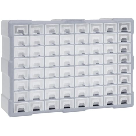 Multi-drawer Organiser with 64 Drawers 52x16x37.5 cm vidaXL