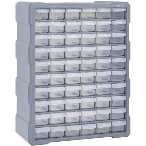 vidaXL Multi-drawer Organiser with 60 Drawers 38x16x47.5 cm - Grey